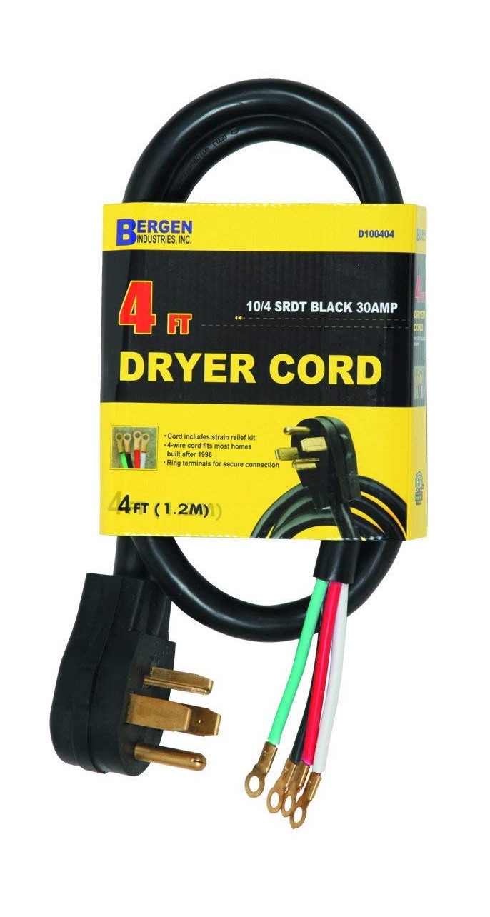 Dryer Cord SRDT 4ft 10/4 Black 30A